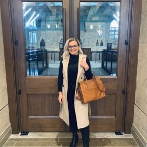 Rachel Emmanuel outside the newly renovated House of Commons chamber.