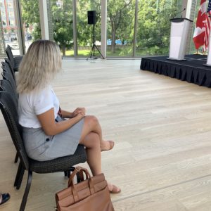 Rachel Emmanuel at the National Arts Centre for a media press conference with Foreign Affairs Minister Crystia Freeland and U.S. Secretary of State Mike Pompeo.